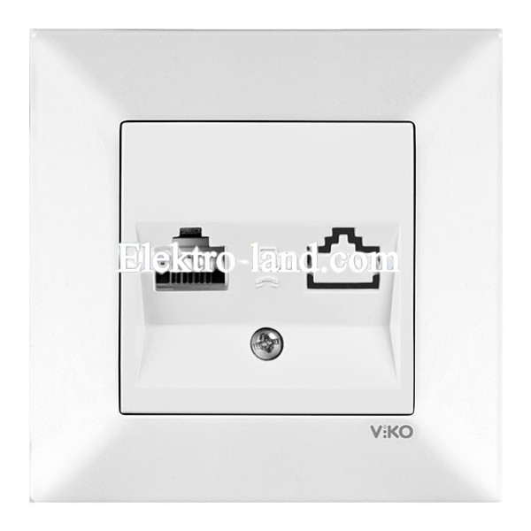Розетка компьютерная одинарная белая VIKO  MERIDIAN 90970032-WH